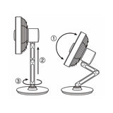 Dulton : Swing Arm Desk Fan : Chrome/Black