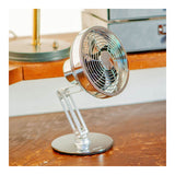 Dulton : Swing Arm Desk Fan : Chrome/Black
