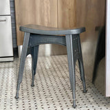 Dulton : Kitchen Stool : Hammertone Gray