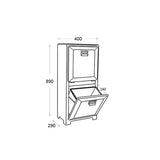 Dulton : Trash Can Double Deck : Galvanized