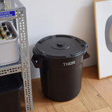 Thor : Round Container 38L : Black (With Lid)