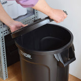 Thor : Round Container 38L : Black (With Lid)