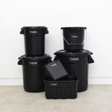 Thor : Round Container 38L : Black (With Lid)