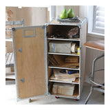 Dulton : Wooden Cabinet with Castors 4 Layer