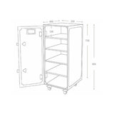 Dulton : Wooden Cabinet with Castors 4 Layer