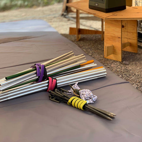 HiHæk : Camp Sticks Large Pack B : Green/Black & Purple/Black