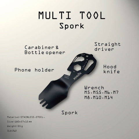 Slower : Multi-tool Spork : Black